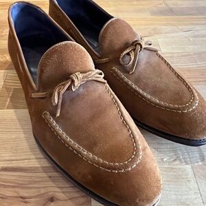 Carmina Unlined Tassel Loafers - Lt. Brown Suede - UK 12